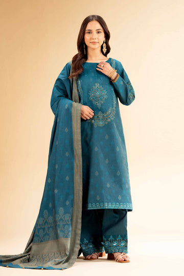 Nishat Linen 3 Piece - Jacquard Embroidered Suit - 42501402 Online Shopping